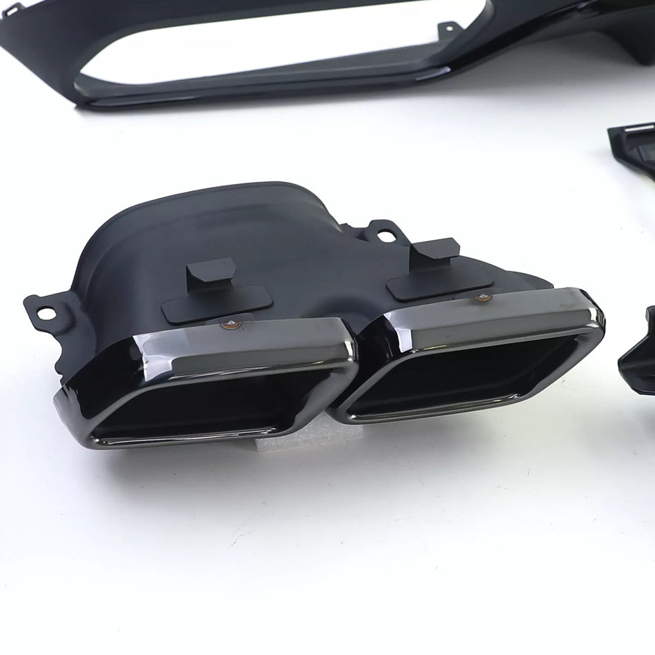 Diffusore posteriore sportivo + terminali nero per Mercedes C C205 Coupè 15-18