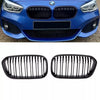 SET Griglia DOPPIA BARRA Nero Lucido per BMW Serie 1 F20 F20 LCI FACELIFT 15>