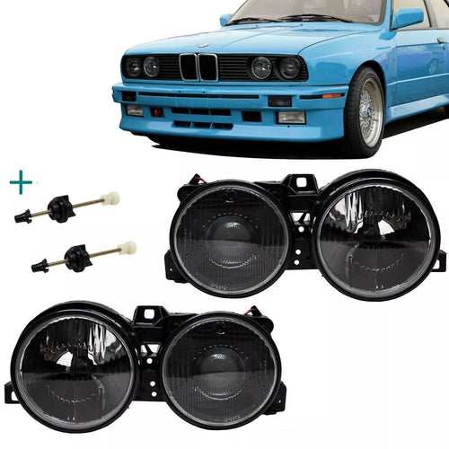 SET FARI Nero H1/H1 + mirino look Hella BMW per E30 82-94