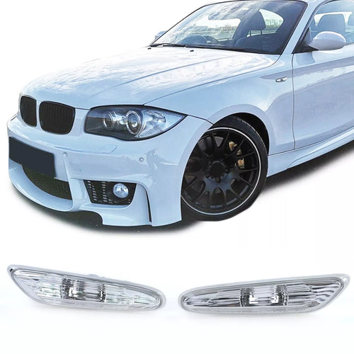 Frecce laterali bianche coppia sinistra destra BMW Serie 1 E81 E87 04-12