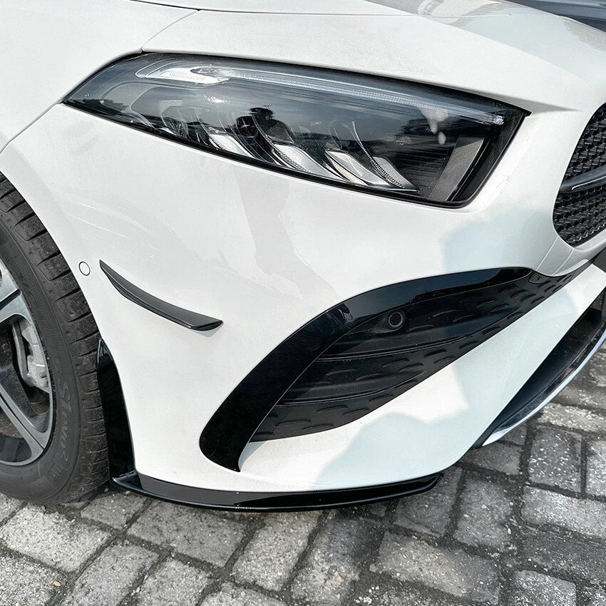 AERO FLAPS SPLITTER NERO anteriore per Mercedes W177 Classe A cura del modello – vista 3
