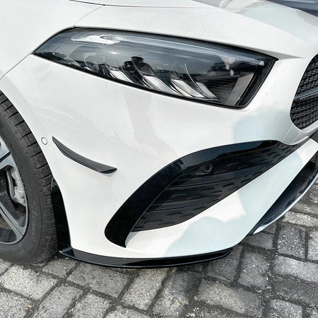 AERO FLAPS SPLITTER NERO anteriore per Mercedes W177 Classe A cura del modello – vista 3
