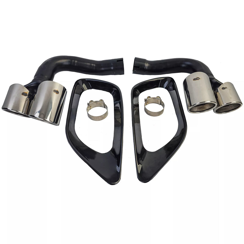terminali doppio tubo cromato adatti per BMW X6 E71 08-14 Diesel 30d 40d