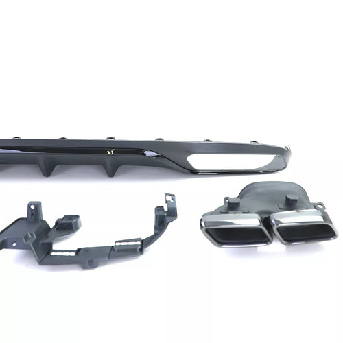 Diffusore Posteriore + Terminali Nero, per Mercedes Classe E W213 senza AMG Line