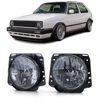 Fari vetro trasparente nero smoke per VW Golf 2 83-91