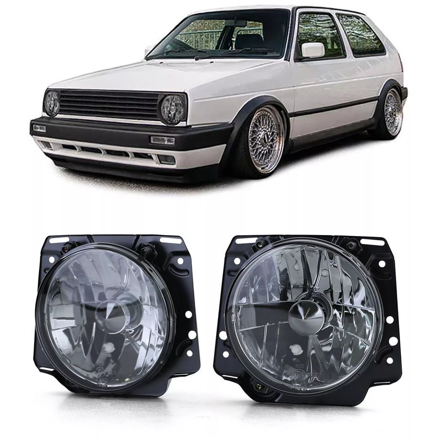 Fari vetro trasparente nero smoke per VW Golf 2 83-91