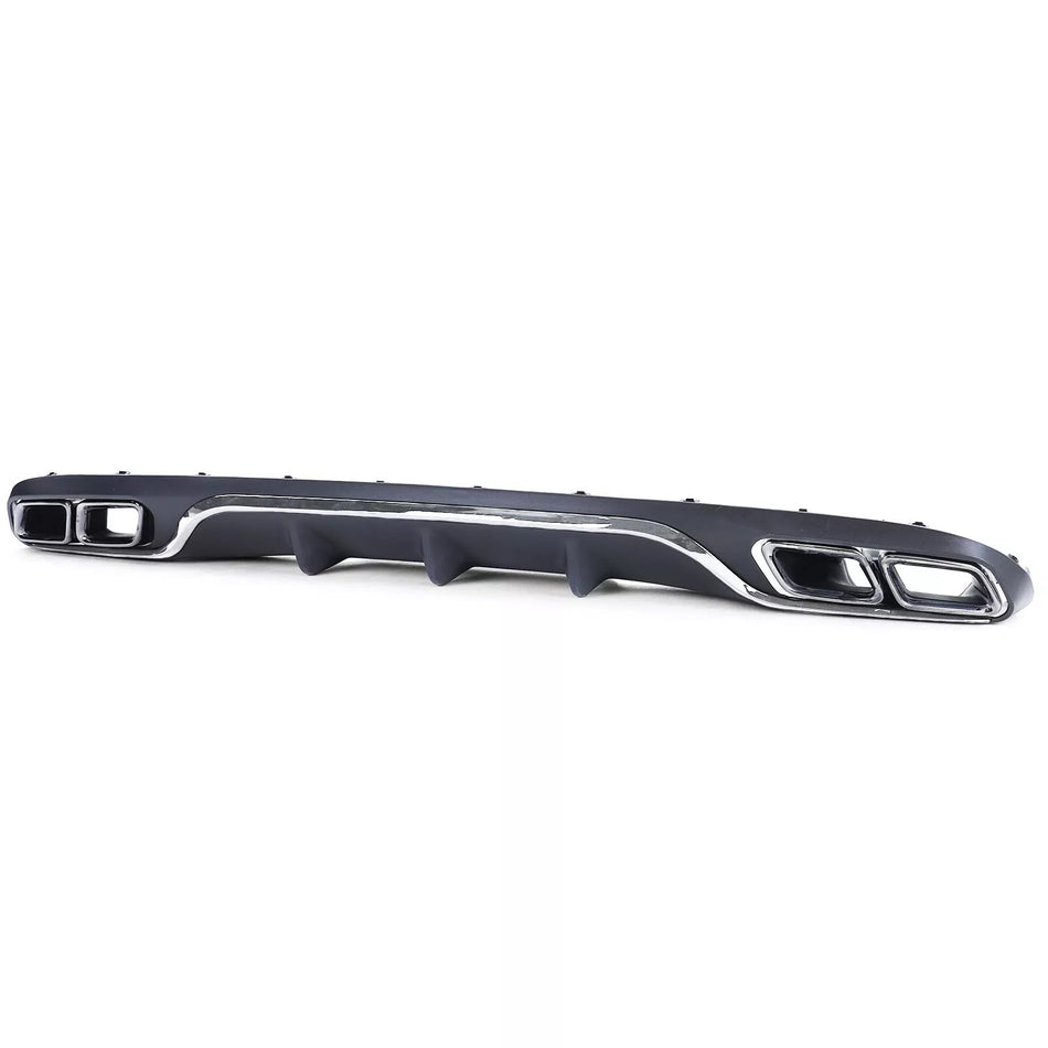 Diffusore posteriore + terminali cromati per Mercedes Classe E W213 senza AMG