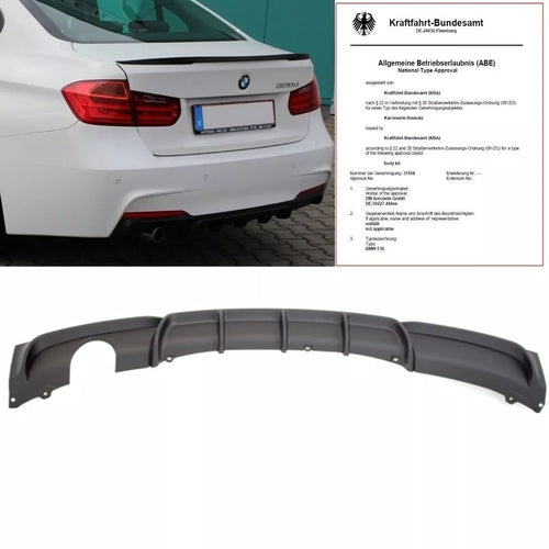 Attacco posteriore diffusore Nero 1 tubo per BMW Serie 3 F30 F31 M Sport
