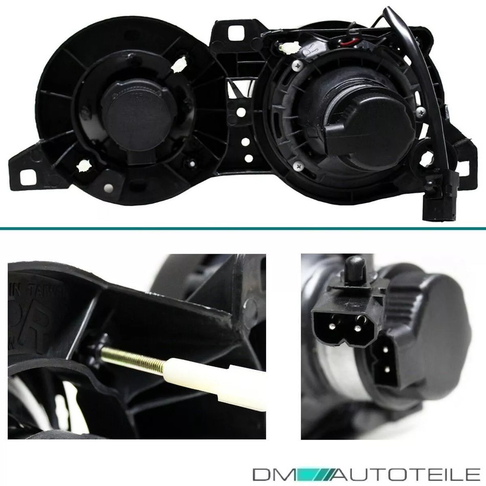 2 fari mirino Nero H1/H1 DE look Hella per BMW E30 serie 3 82-94