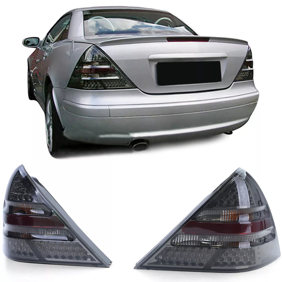 Luci posteriori vetro trasparente LED nero fumo, per Mercedes SLK R170 96-04