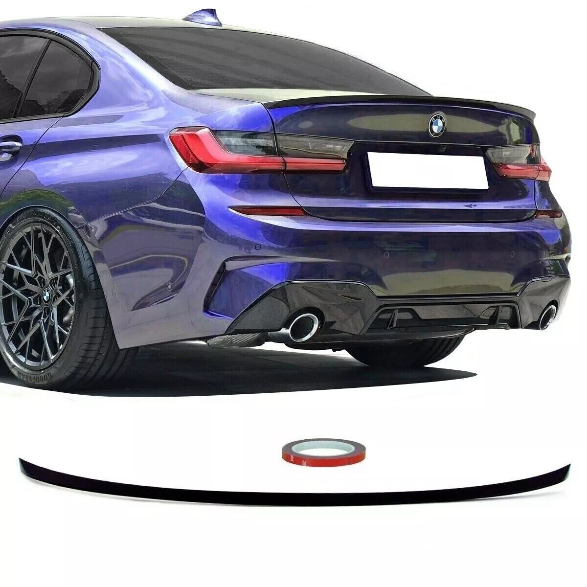 Spoiler Posteriore Posteriore per BMW G20 2018 Nero Opaco