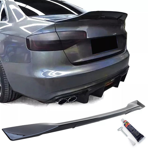 Spoiler posteriore Ducktail nero lucido per Audi A4 8K 07-15 berlina