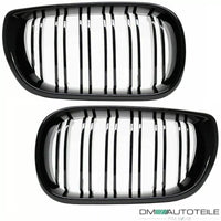 Griglia per BMW Serie 3 E46 Touring 01-05 FACELIFT Nero Lucido doppia barra