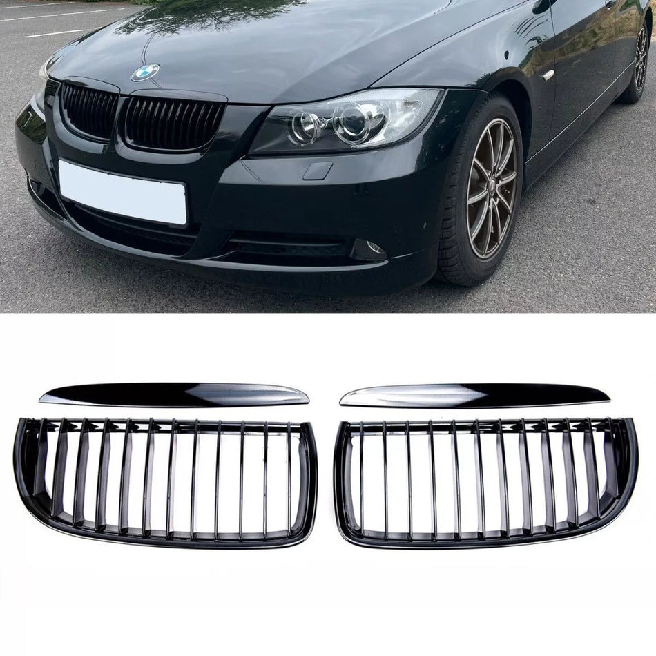 SET Griglia Nero Lucido per Serie 3 BMW E90 E91 2005-2008