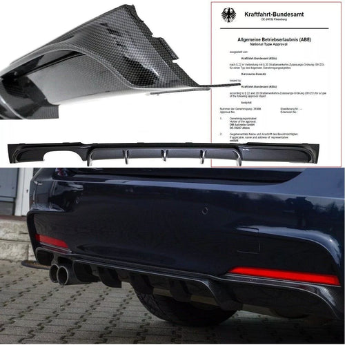 Diffusore posteriore 2 tubi carbonio Lucido per BMW F30 F31 M