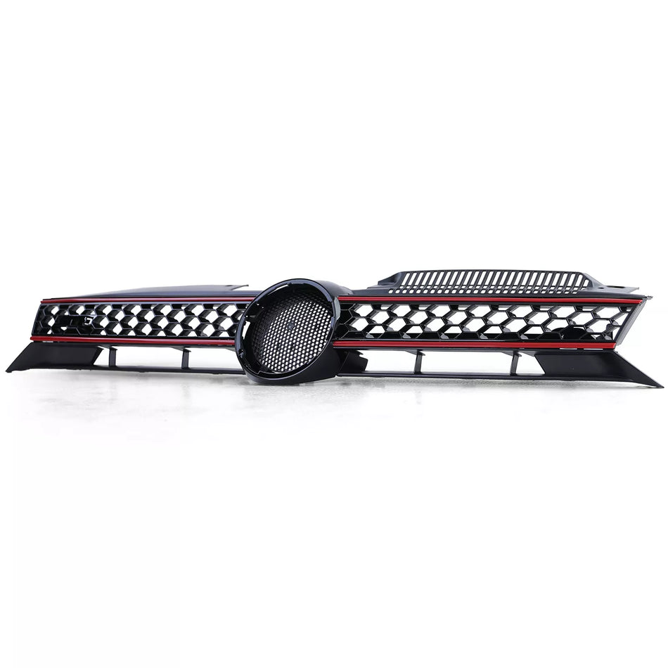 Griglia nera lucida + listelli rossi adatta per VW Golf 6 anche GTI 08-13