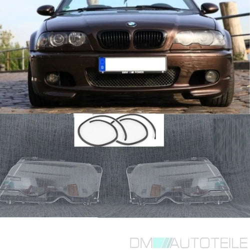 Kit Vetro Fari Coupè Cabrio per BMW E46+GUARNIZIONE