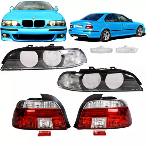 Kit Luci Posteriori + Fari + Frecce Laterali Rosso Bianco per BMW E39 95-00
