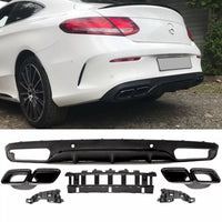 Diffusore posteriore Nero Lucido per Mercedes Classe C C205 A205 AMG Sport