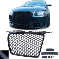 Griglia a nido d'ape senza emblema nera lucida adatta per Audi A3 8P 05-08