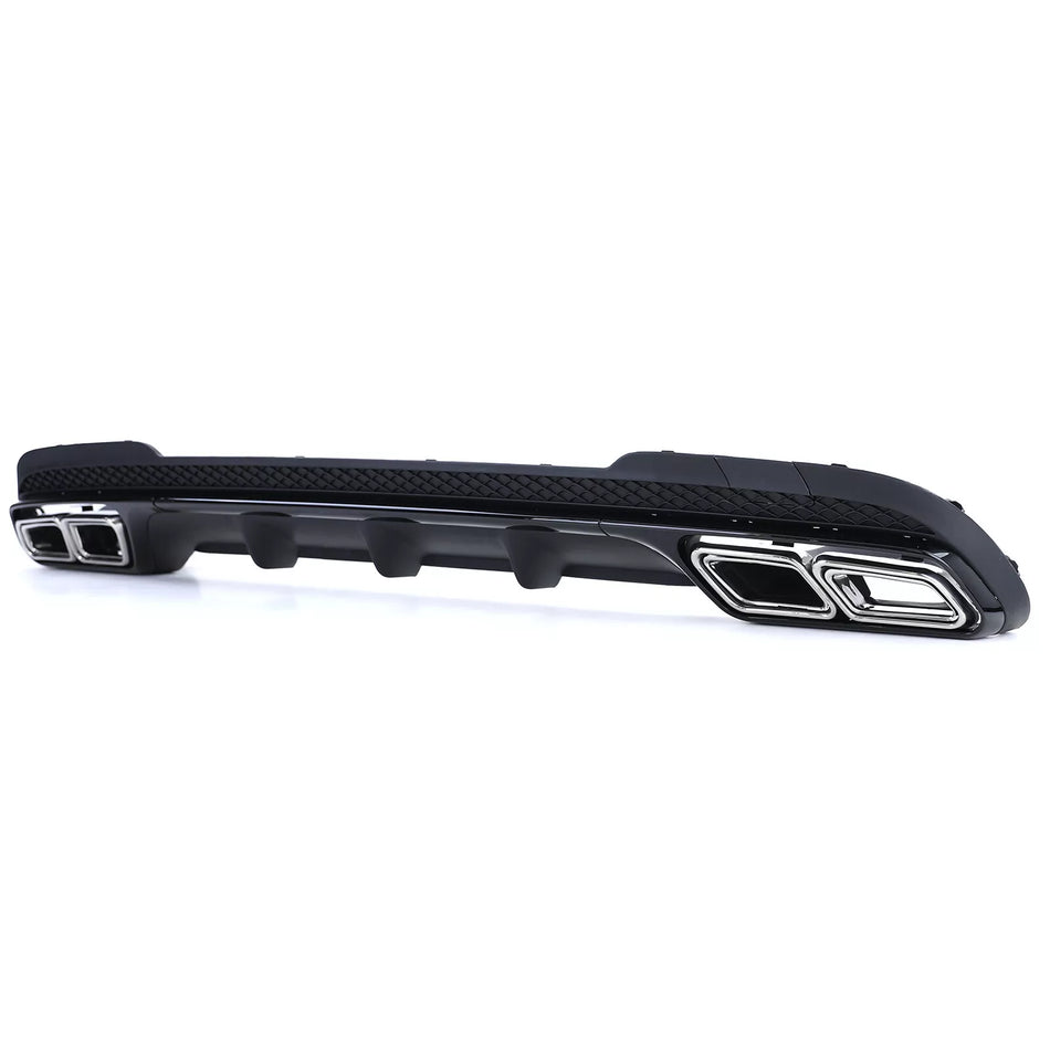 Diffusore Posteriore + Terminali Cromati per MERCEDES CLASSE E W212 13-16 + AMG