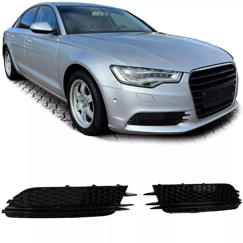 Griglia mascherine paraurti nido d'ape lucida per Audi A6 C7 11-14 senza S-Line