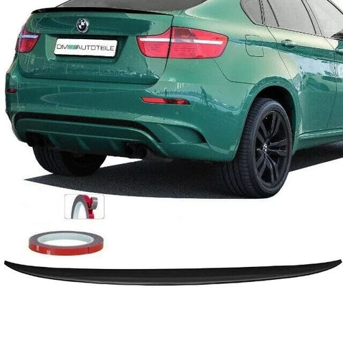 Set Spoiler Posteriore bagagliaio lama Nero Lucido zaffiro + 3M per BMW X6 E71