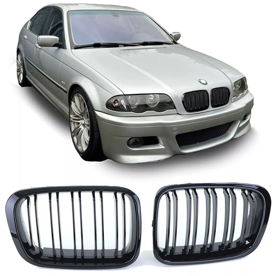 Griglia doppio ponte Performance lucida adatta per BMW E46 berlina Touring 98-01