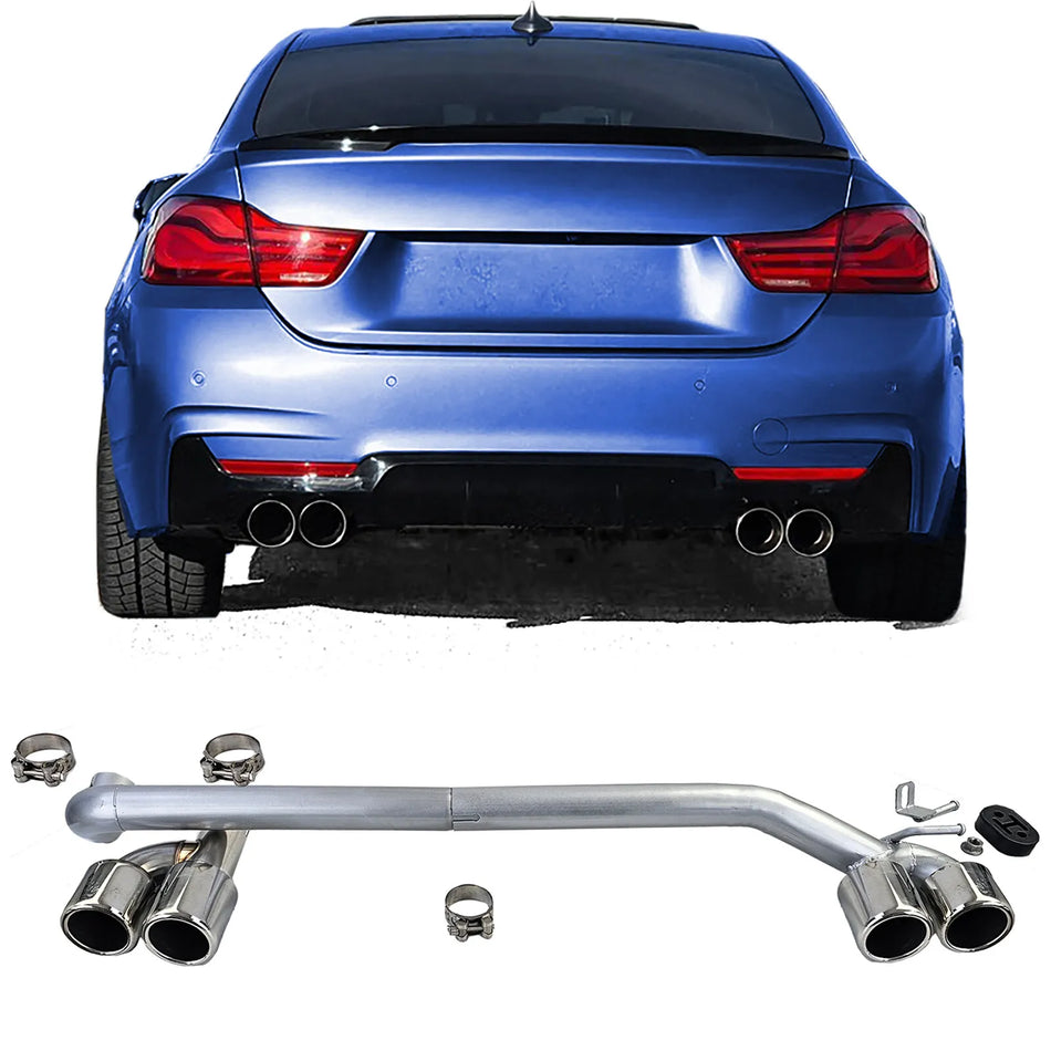 Terminale scarico duplex 4 tubi look conversione per BMW F32 F33 F36 425 428 430