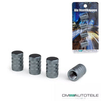 4 Tappi Valvole SET Grigio Anodizzato per Valvole Auto Bicicletta Moto Bike