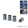4 Tappi Valvole SET Grigio Anodizzato per Valvole Auto Bicicletta Moto Bike