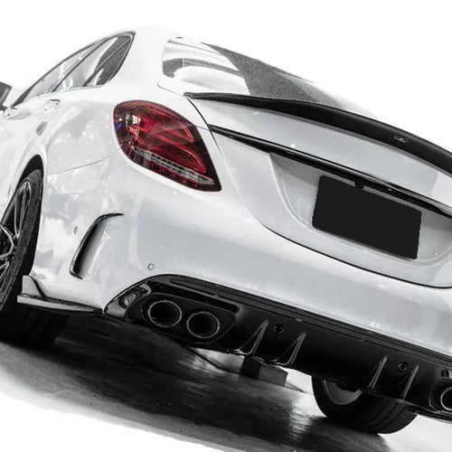 Diffusore + Terminali di Scarico (NERO) per Mercedes W205 S205