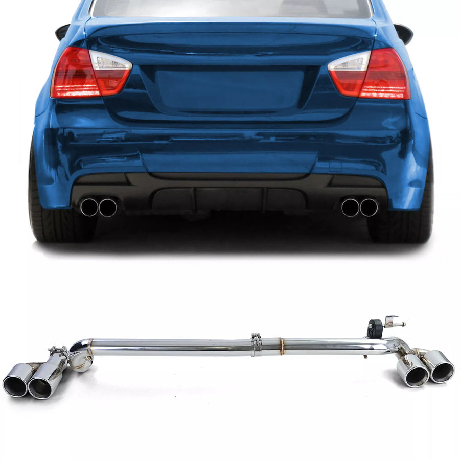 Terminale scarico duplex 4 tubi kit conversione per BMW E90 E91 323 325 328 330