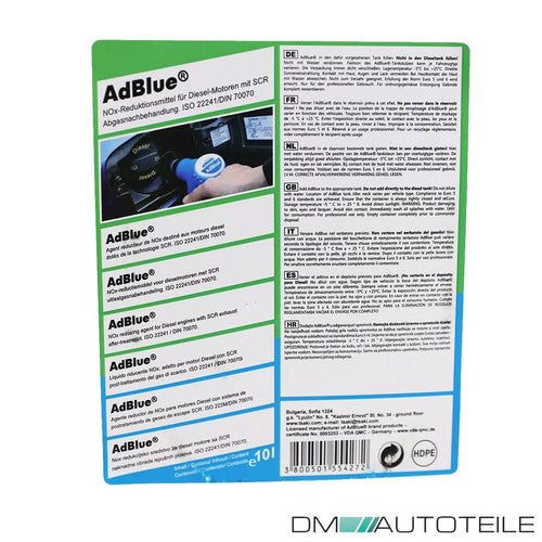 1x tanica Adblue® 10L additivo perdiesel + tubo Euro 5 & 6