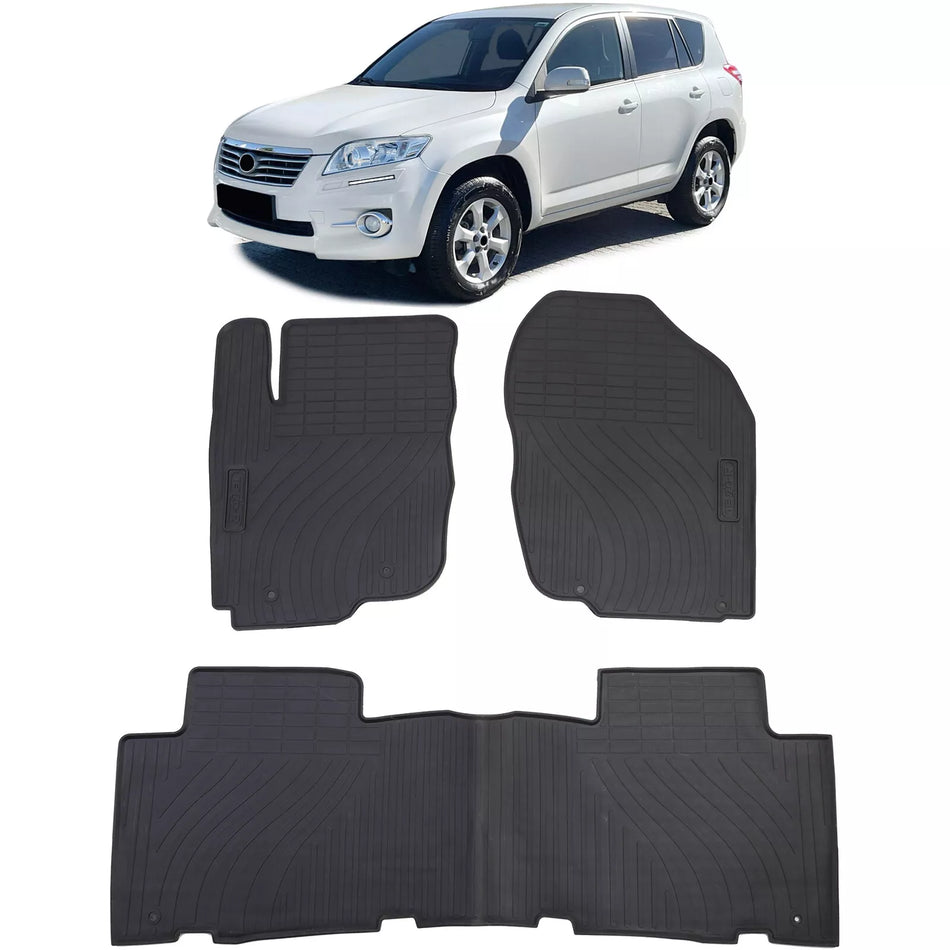 Tappetini auto in gomma neri set premium per Toyota RAV4 A3 05-13