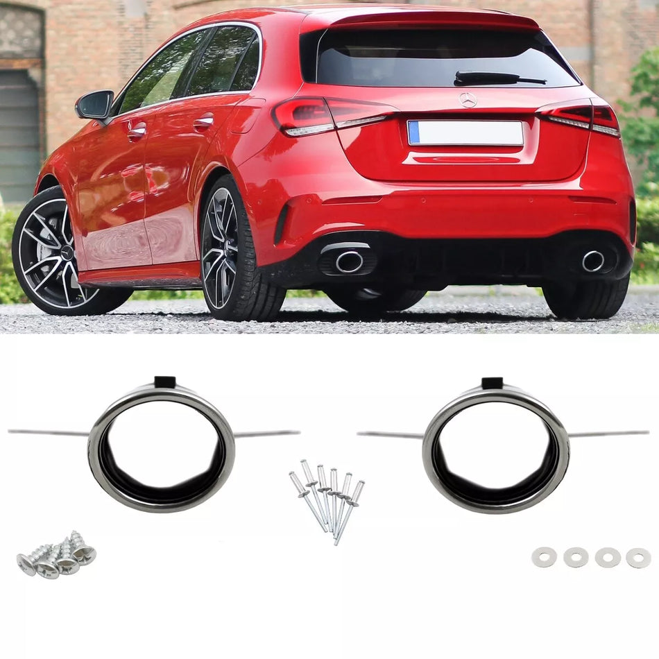 SET MASCHERINE SCARICO CROMATE per Mercedes W177 Hatchback non A35 AMG