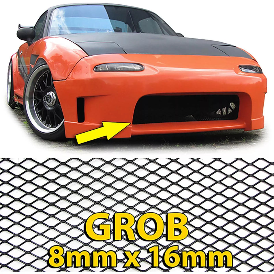 Griglia in alluminio da corsa griglia a nido d'ape 130 x 30cm nera grossa