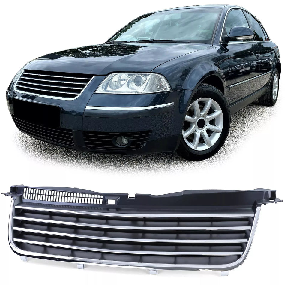 Griglia radiatore senza emblema + listelli cromati per Vw Passat 3BG 00-05