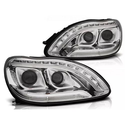 Fari Luce Diurna LED per Mercedes Classe S W220 1998 Cromo