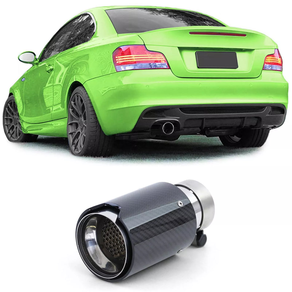 Terminale scarico sport carbonio nero per BMW Serie 1 E81 E82 E87 E88