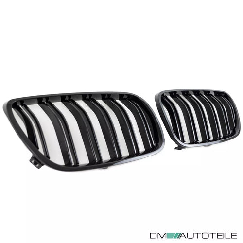 2 x set Griglia Nero Lucido doppia barra per BMW X3 E83 LCI 06-11