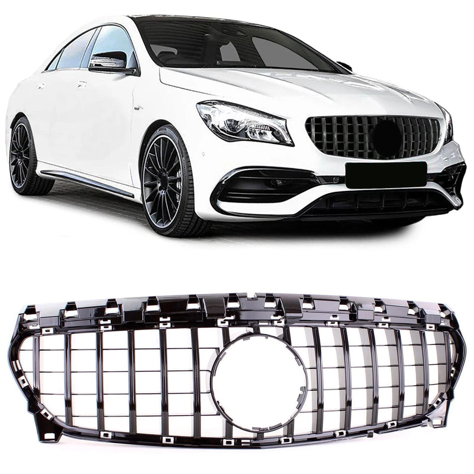 Griglia radiatore sportiva nera lucida,per Mercedes CLA C117 16-19