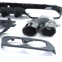 Kit Diffusore Posteriore + Terminali Tondi Nero per Mercedes C205 Coupè dal 18