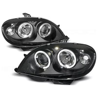 Fari Angel Eyes LED Nero per Citroen Saxo 1999 al 2003