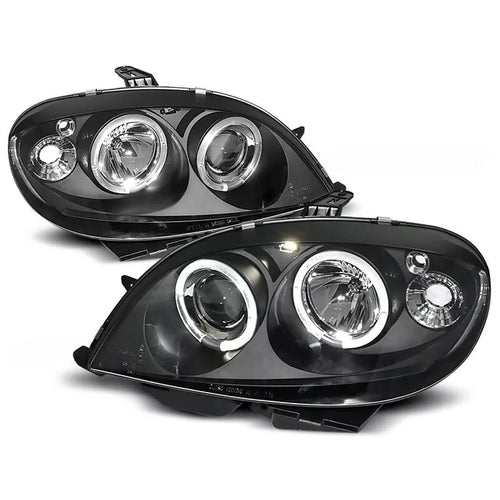 Fari Angel Eyes LED Nero per Citroen Saxo 1999 al 2003