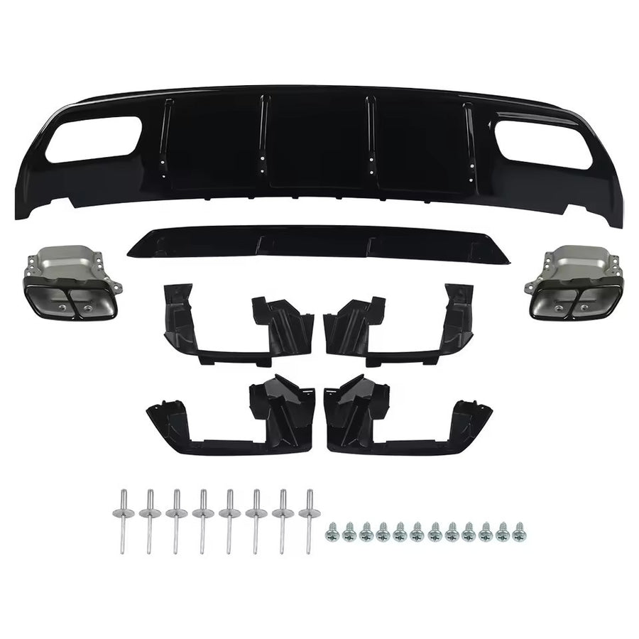 Diffusore A45 +Terminali NERI per Classe A W176 (2013-2018),Mercedes Posteriore
