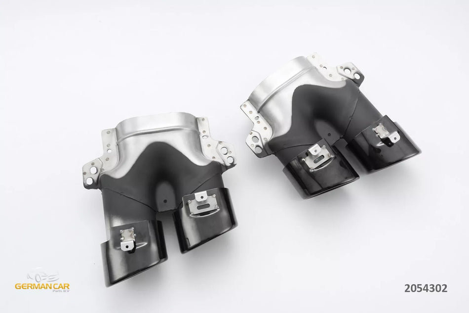 Diffusore + Terminali di Scarico (NERO) per Mercedes W205 S205