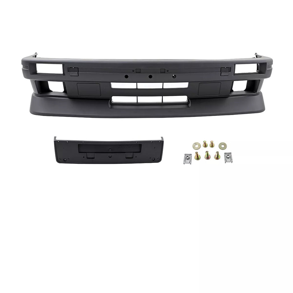 paraurti anteriore Evo completamente Nero + spoiler per BMW Serie 3 E30 non M3