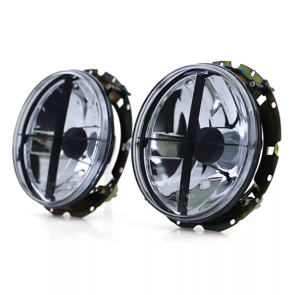 Fari vetro trasparente nero fumo + mirino per VW T2 73-79 + T3 79-92