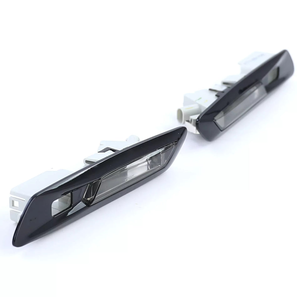 Frecce laterali LED vetro trasparente nero fumo, per BMW Serie 5 F10 F11 10-13